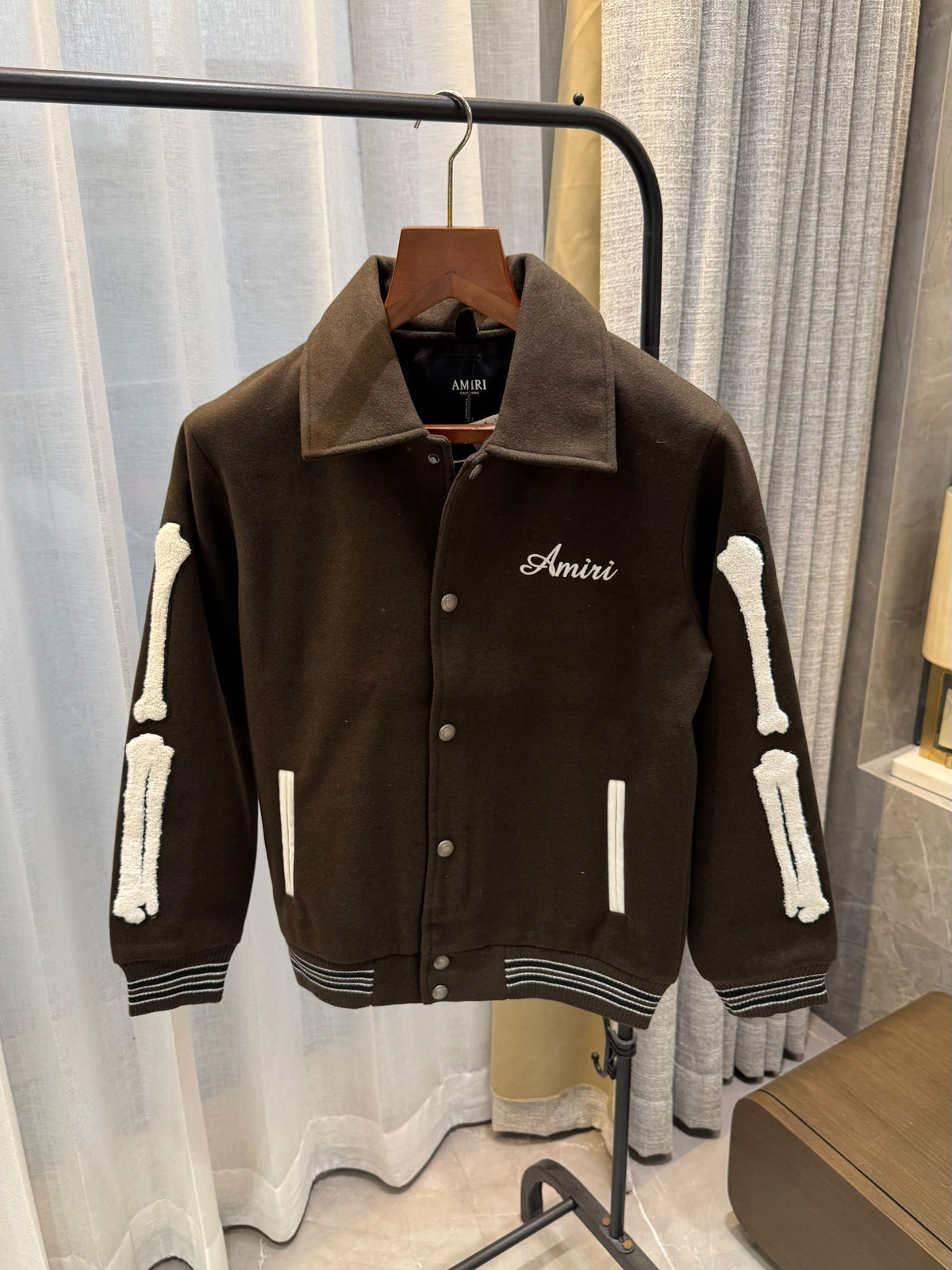Amiri Premium Designer Varsity Jacket (Imported Suede Fabric)