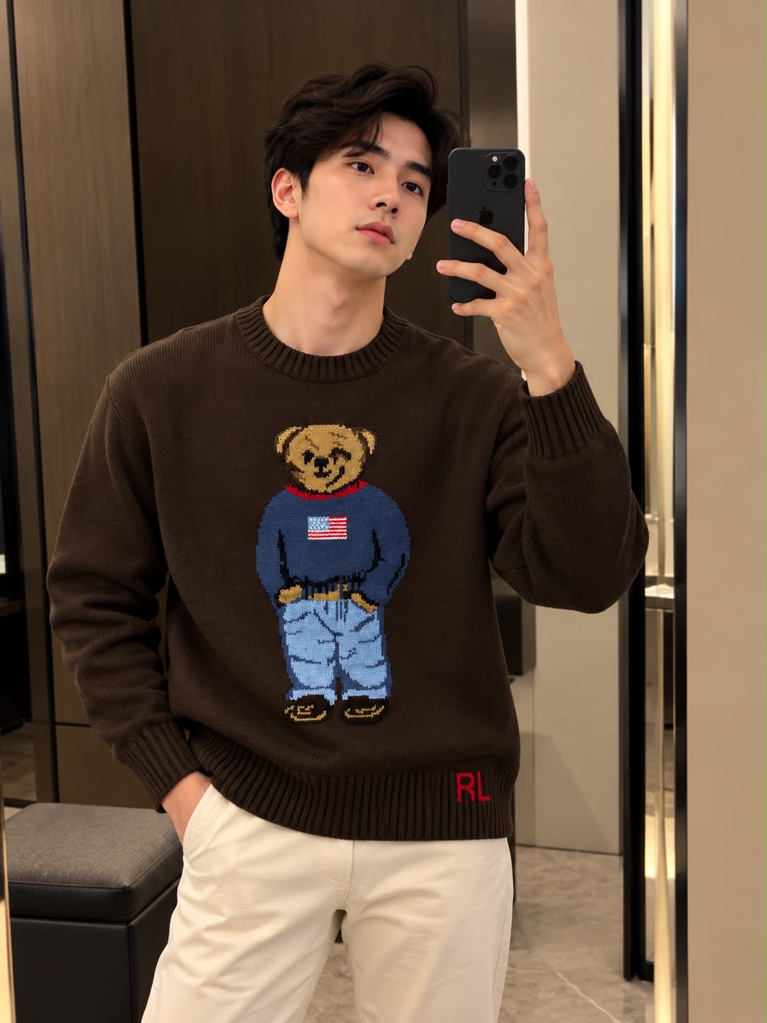 Ralph Lauren Imported Heavy Knitted Fabric Front Heavy Patch Very Premium Full Sleeves Sweat Tshirt
