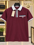 Gucci 100% Imported Cotton Lycra Fabric Very Premium Polo Neck Tshirt