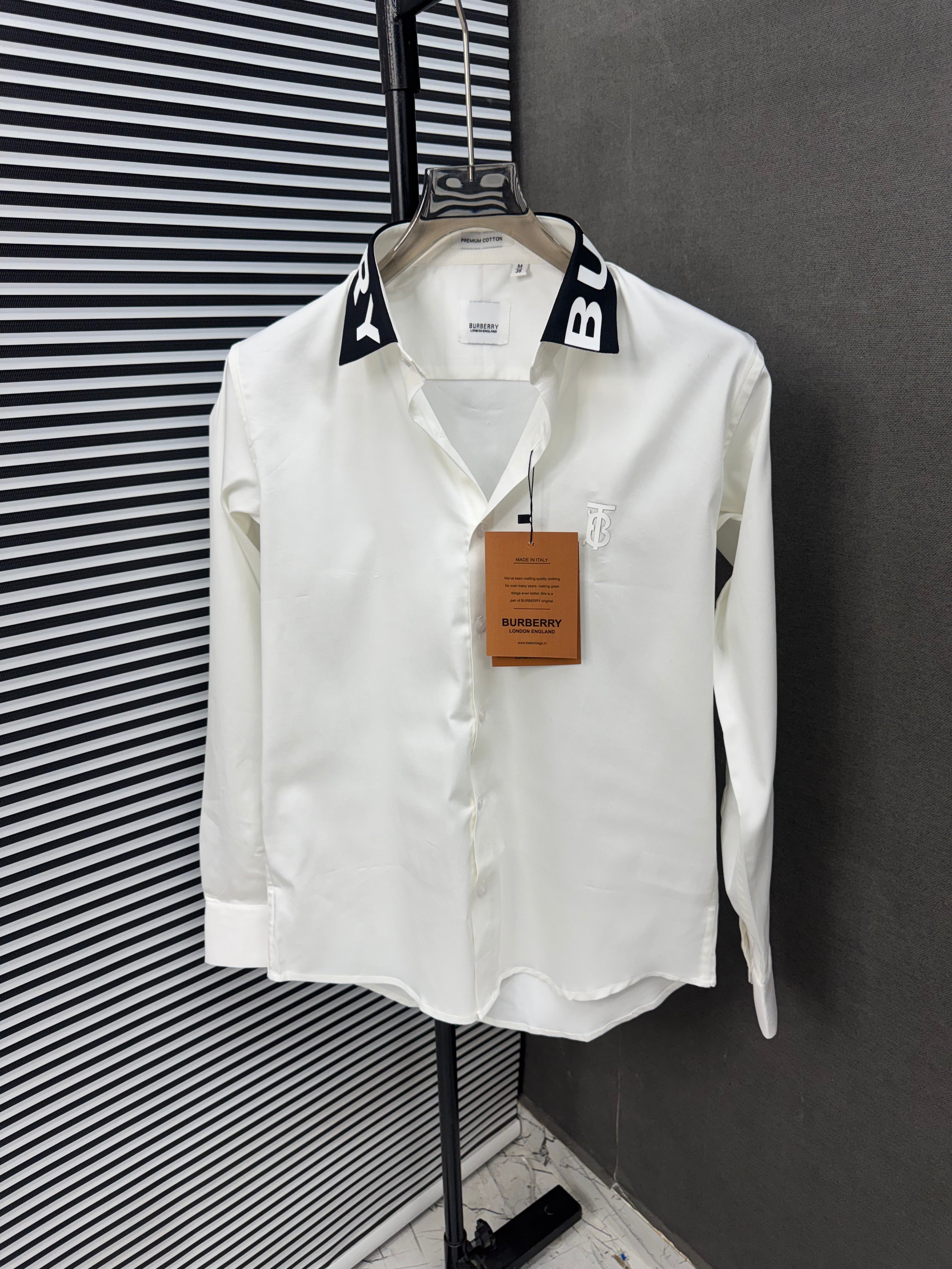 Burberry White Shirt (Cotton Lycra) With OG Box