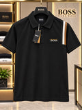 Hugo Boss 100% Imported Cotton Lycra Fabric Very Premium Polo Neck Tshirt