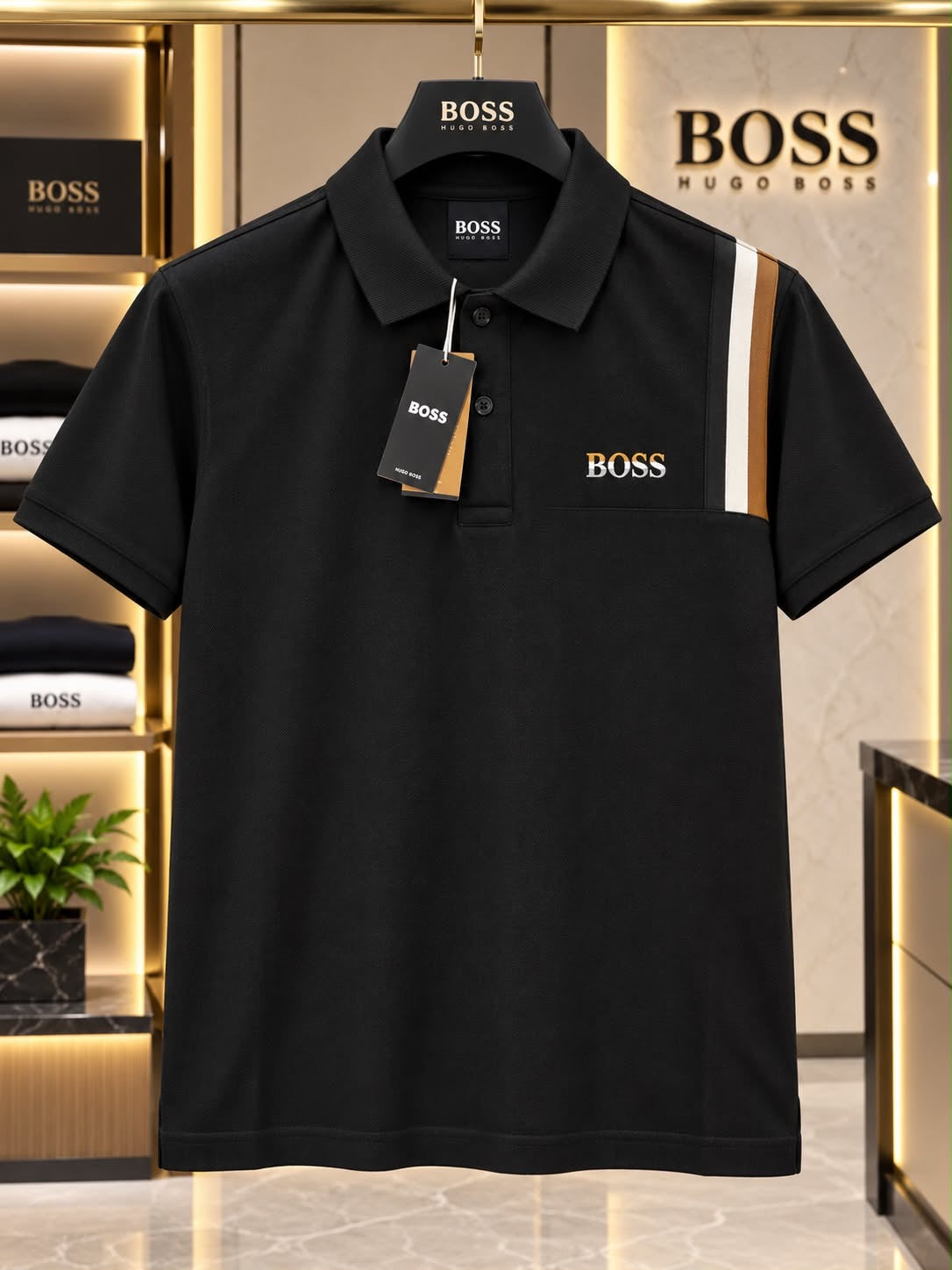 Hugo Boss 100% Imported Cotton Lycra Fabric Very Premium Polo Neck Tshirt