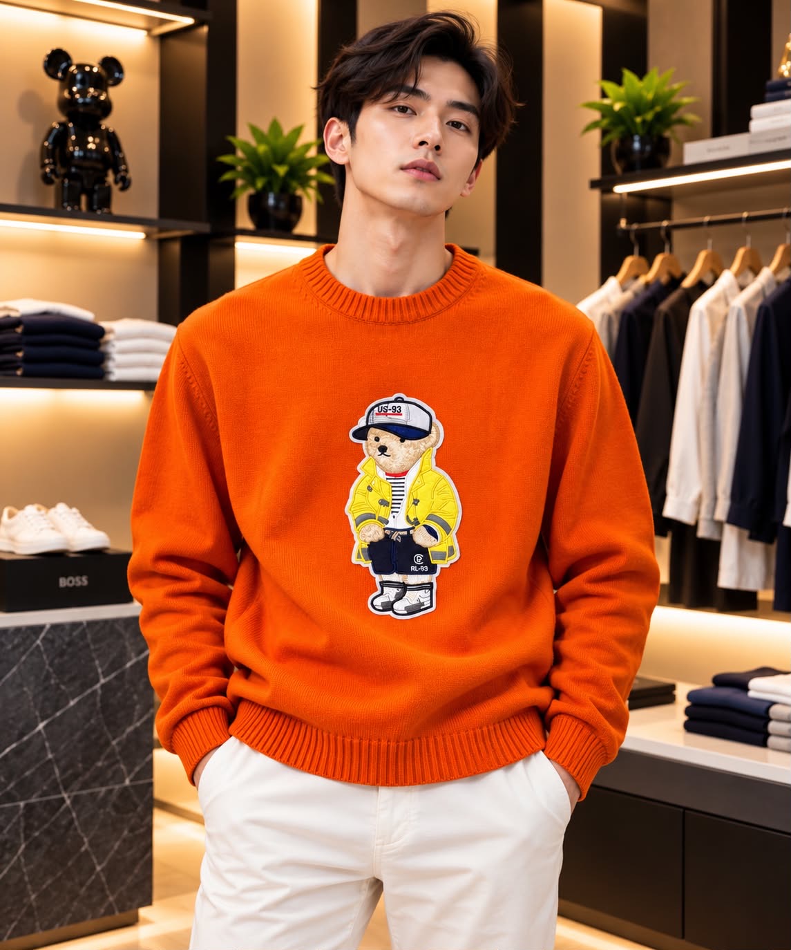 Ralph Lauren Imported Heavy Knitted Fabric Front Heavy Patch Very Premium Full Sleeves Sweat Tshirt