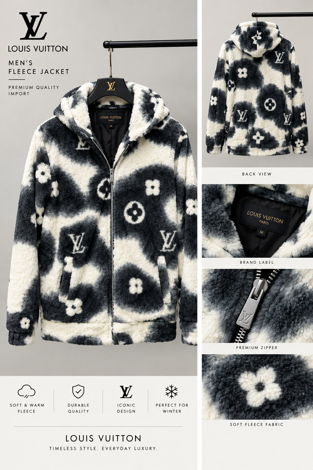 Louis Vuitton 100% Imported Furr Fabric Very Premium Jacket