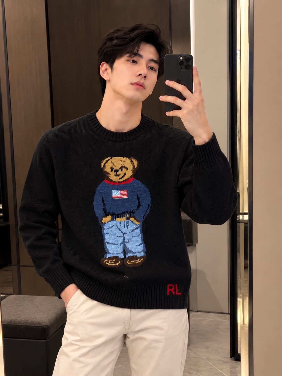 Ralph Lauren Imported Heavy Knitted Fabric Front Heavy Patch Very Premium Full Sleeves Sweat Tshirt