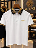 Versace 100% Imported Cotton Lycra Fabric Very Premium Polo Neck Tshirt