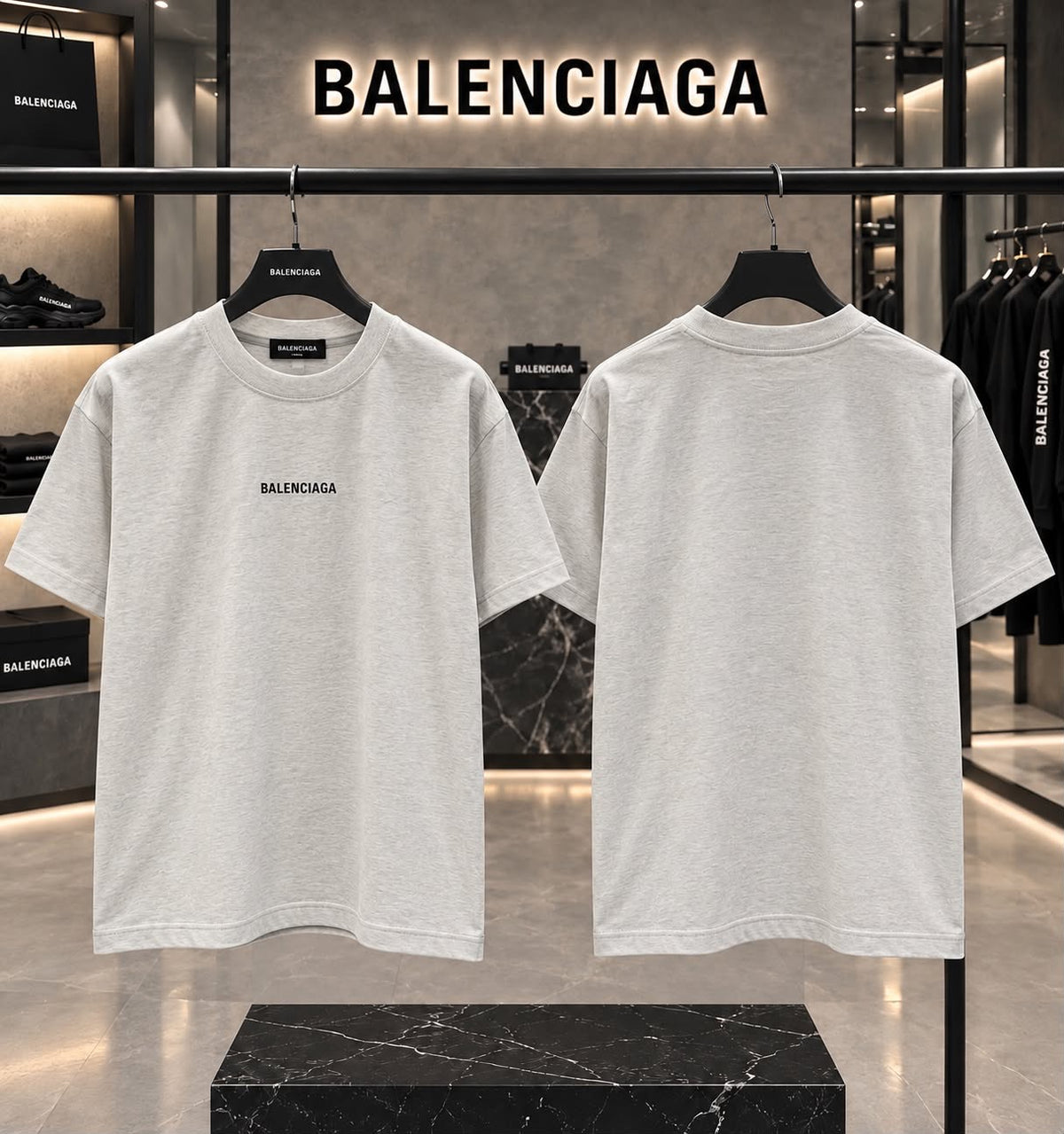 Balenciaga 100% Imported Heavy GSM Fabric Ultra Premium Surplus Quality Very Premium Luxury Round Neck Tshirt