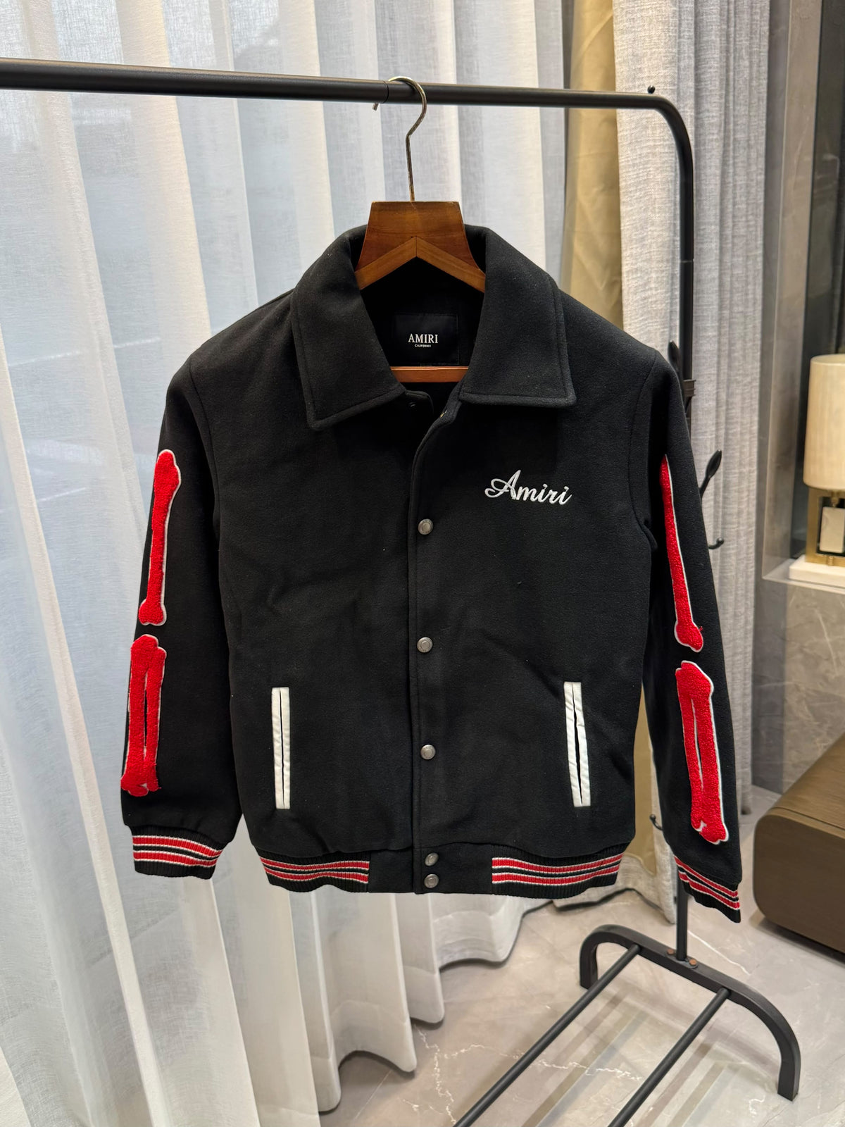 Amiri Premium Designer Varsity Jacket (Imported Suede Fabric)