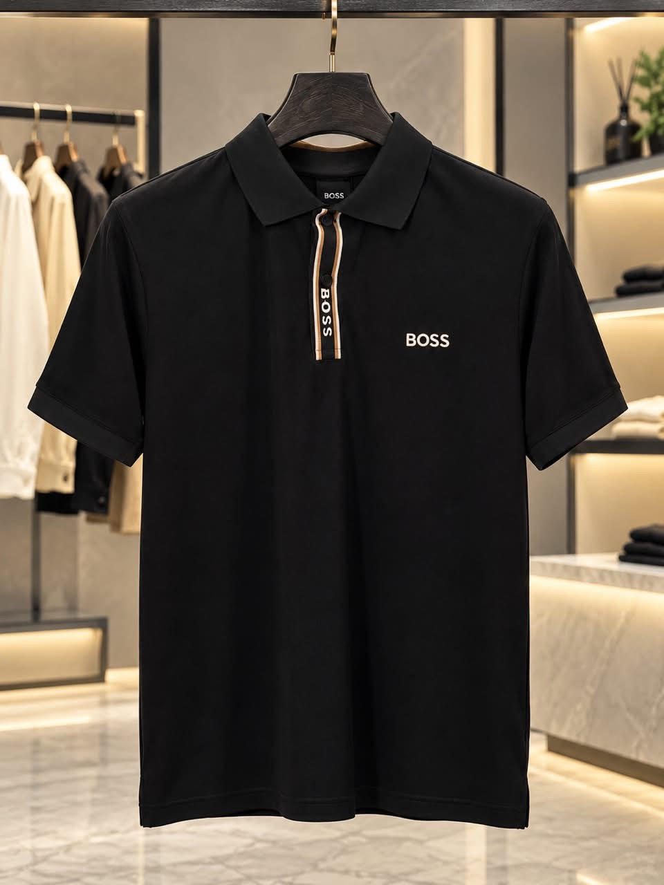 Hugo Boss 100% Imported Cotton Lycra Fabric Very Premium Polo Neck Tshirt