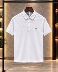 Georgio Armani 100% Imported Stichless Fabric Printed Very Premium Polo Neck Tshirt