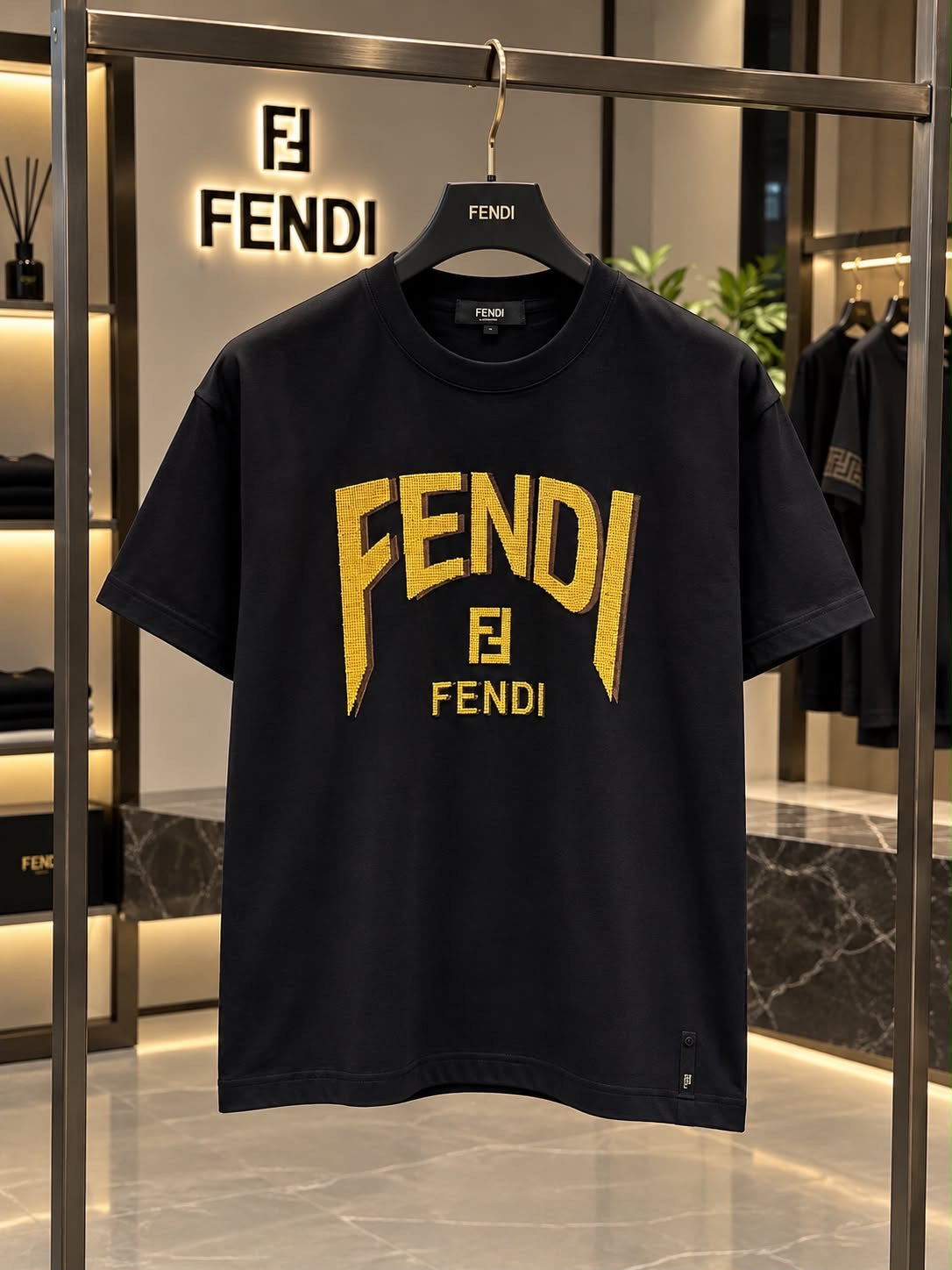 Fendi Roma 100% Imported Heavy GSM Fabric Ultra Premium Surplus Quality Very Premium Luxury Round Neck Tshirt