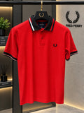 Fred Perry 100% Imported Cotton Lycra Fabric Very Premium Polo Neck Tshirt