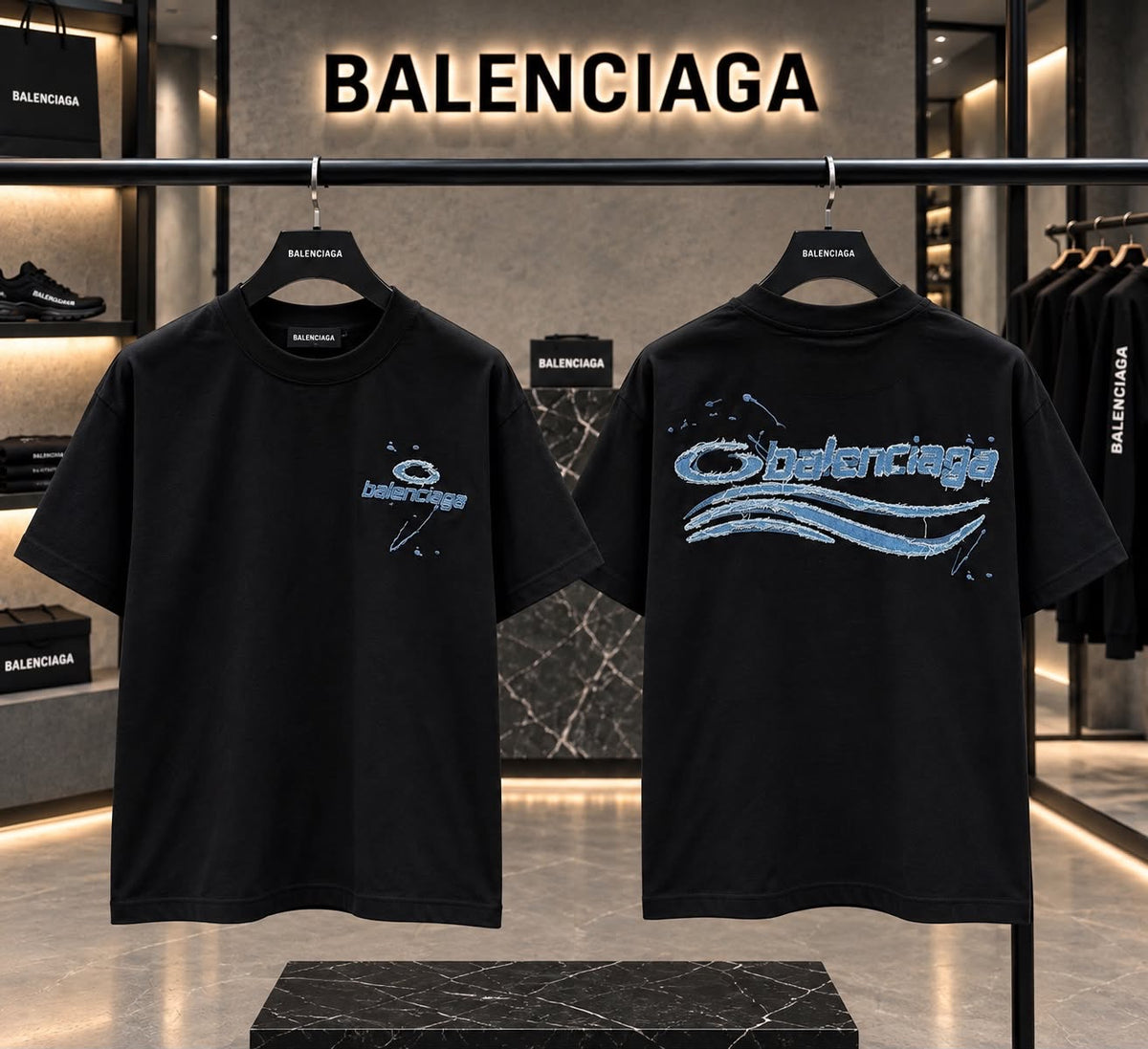 Balenciaga 100% Imported Heavy GSM Fabric Ultra Premium Surplus Quality Very Premium Luxury Round Neck Tshirt