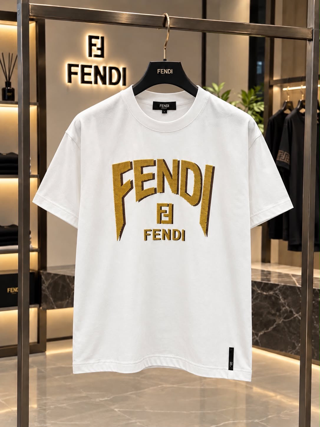 Fendi Roma 100% Imported Heavy GSM Fabric Ultra Premium Surplus Quality Very Premium Luxury Round Neck Tshirt