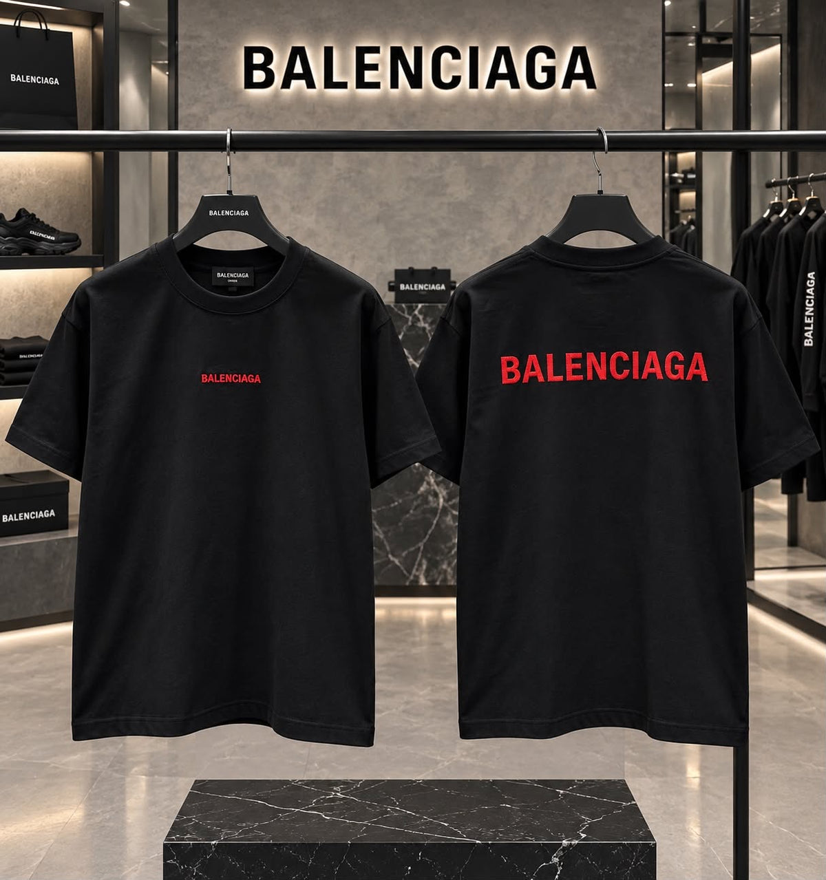 Balenciaga 100% Imported Heavy GSM Fabric Ultra Premium Surplus Quality Very Premium Luxury Round Neck Tshirt