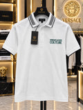 Versace 100% Imported Cotton Lycra Fabric Very Premium Polo Neck Tshirt