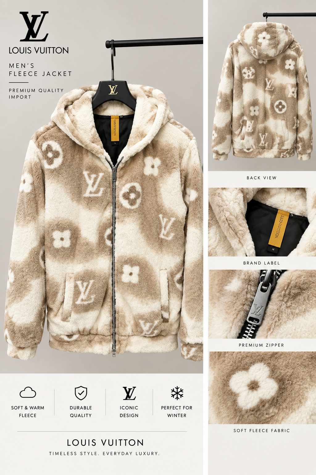 Louis Vuitton 100% Imported Furr Fabric Very Premium Jacket