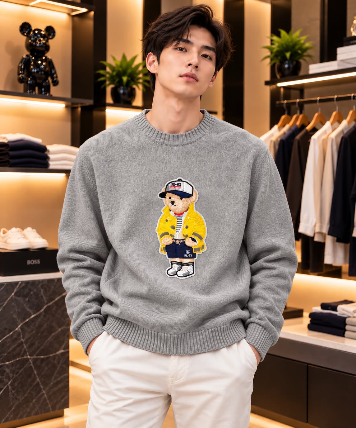 Ralph Lauren Imported Heavy Knitted Fabric Front Heavy Patch Very Premium Full Sleeves Sweat Tshirt