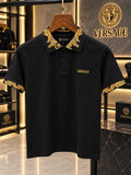 Versace 100% Imported Cotton Lycra Fabric Very Premium Polo Neck Tshirt