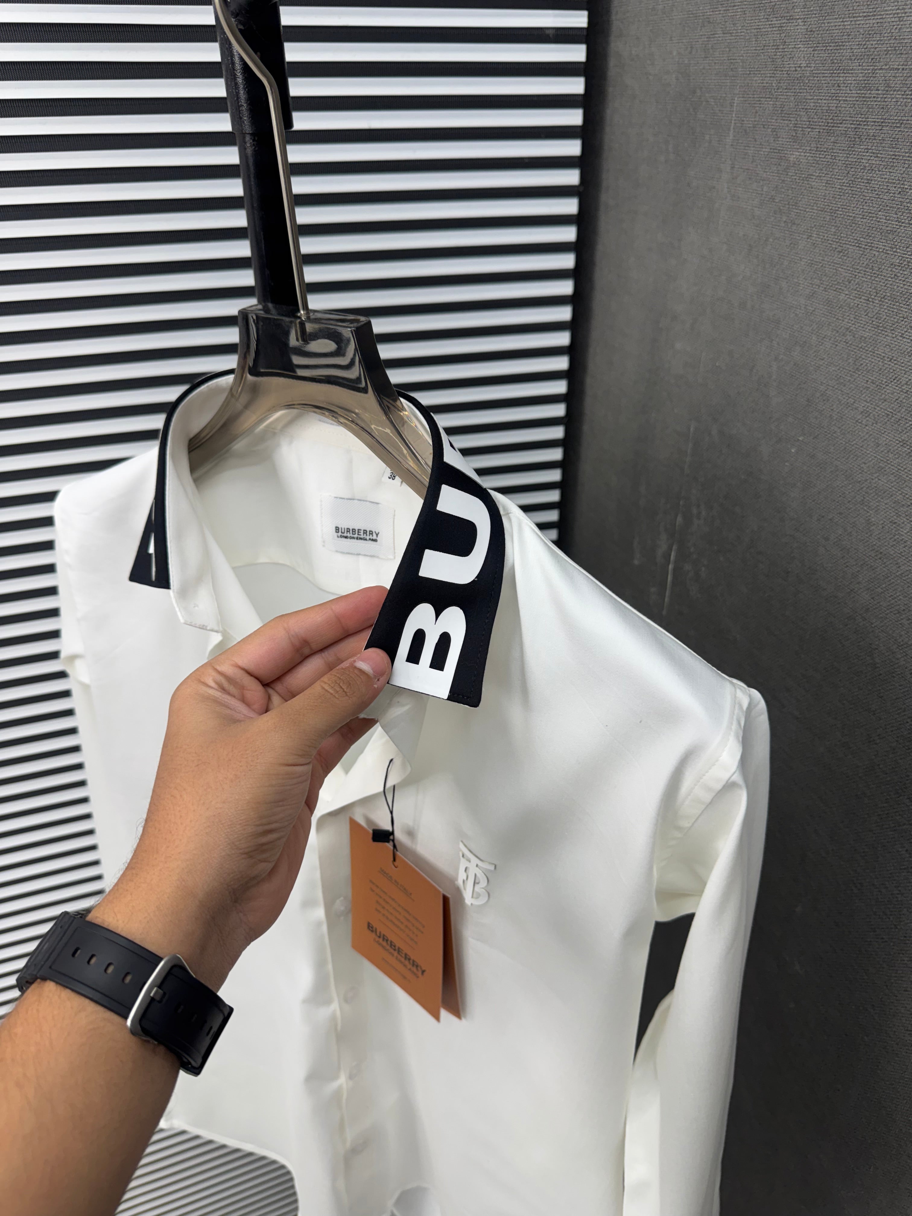 Burberry White Shirt (Cotton Lycra) With OG Box