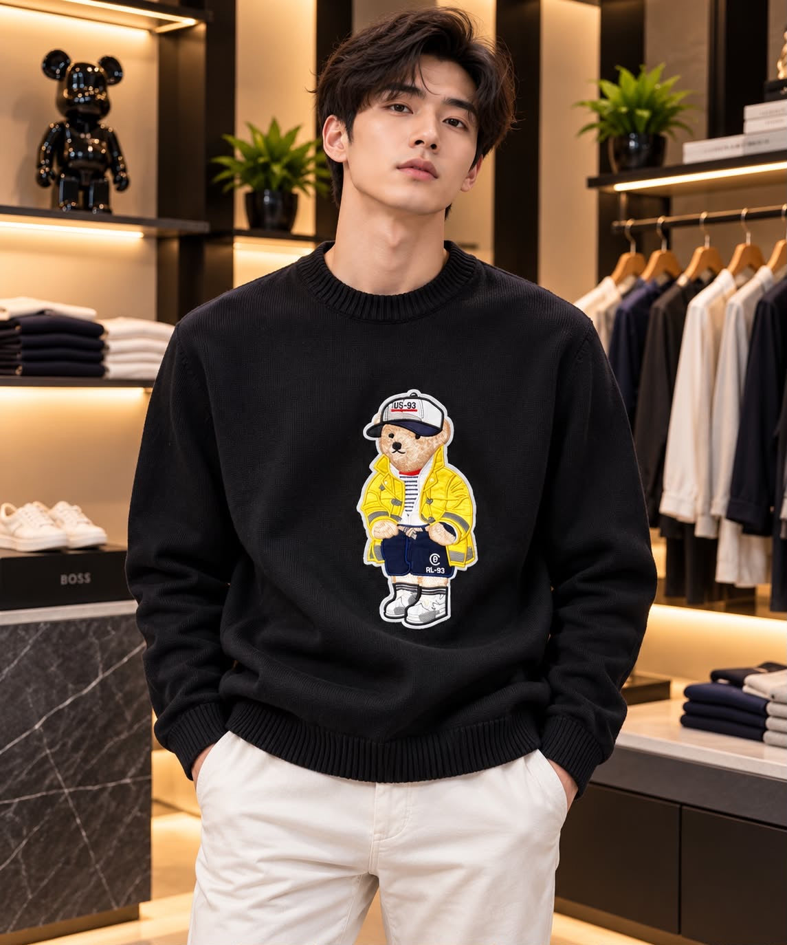 Ralph Lauren Imported Heavy Knitted Fabric Front Heavy Patch Very Premium Full Sleeves Sweat Tshirt