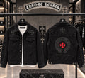 Chrome Hearts 100% Imported Heavy Denim Fabric front Back Heavy Leather Patch Very Premium Surplus Jacket