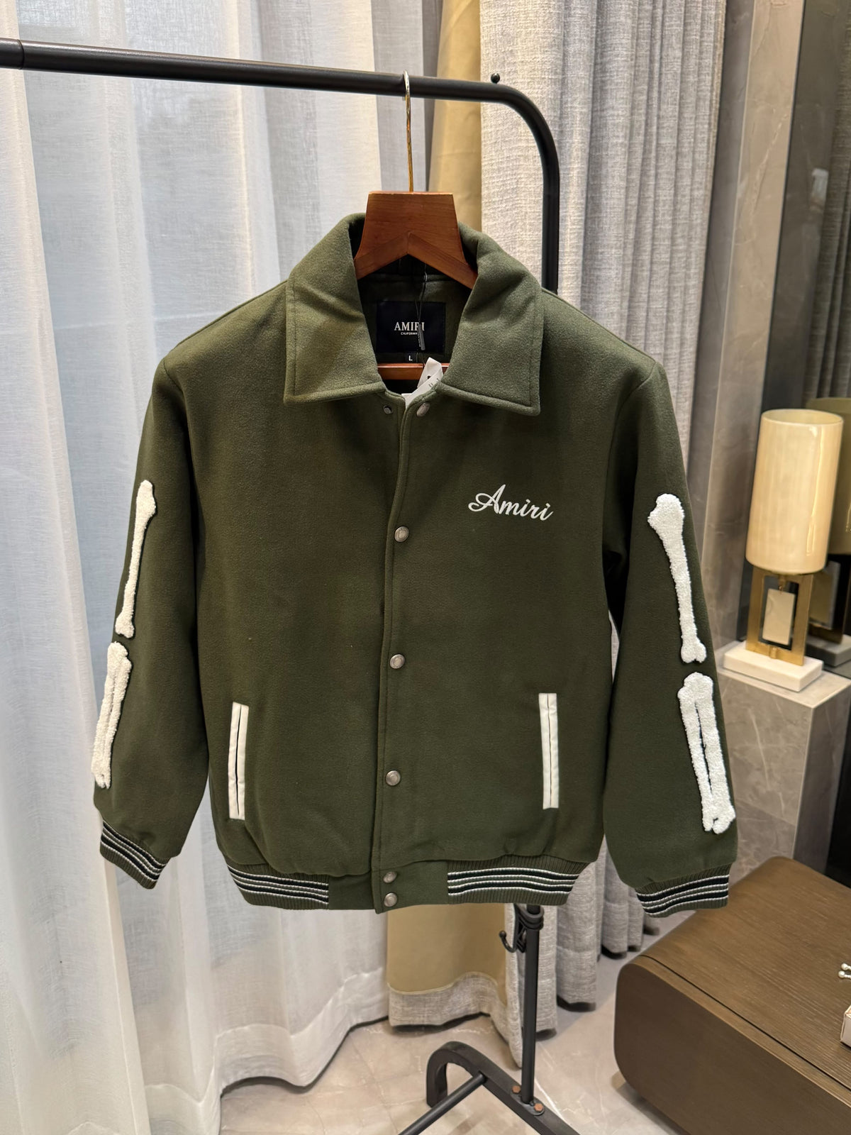 Amiri Premium Designer Varsity Jacket (Imported Suede Fabric)
