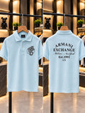 Armani Exchange 100% Imported Cotton Lycra Fabric Front Back Printed Very Premium Polo Neck Tshirt