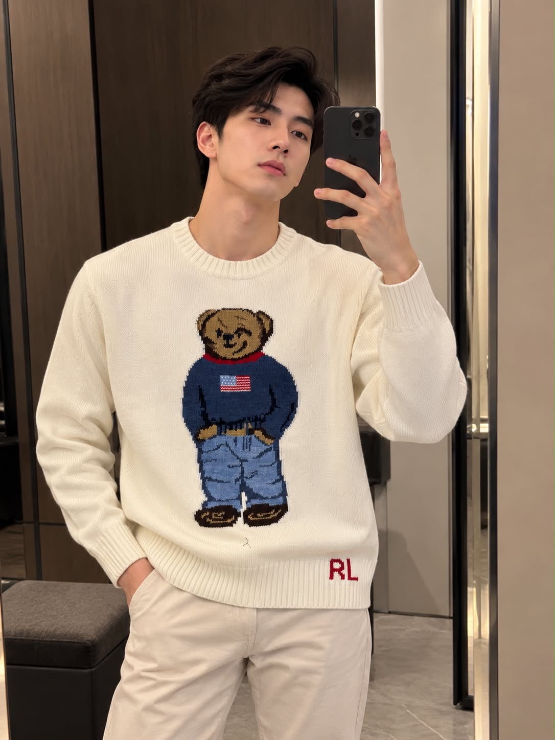 Ralph Lauren Imported Heavy Knitted Fabric Front Heavy Patch Very Premium Full Sleeves Sweat Tshirt