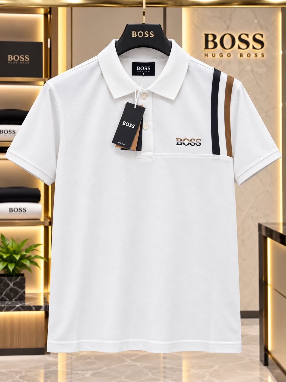 Hugo Boss 100% Imported Cotton Lycra Fabric Very Premium Polo Neck Tshirt