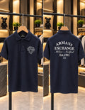 Armani Exchange 100% Imported Cotton Lycra Fabric Front Back Printed Very Premium Polo Neck Tshirt