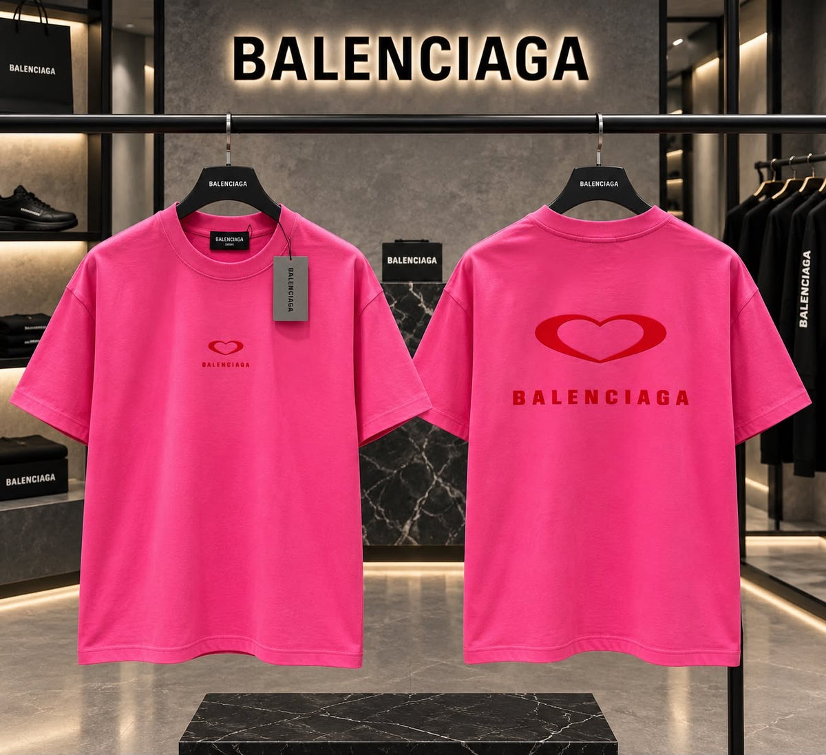 Balenciaga 100% Imported Heavy GSM Fabric Ultra Premium Surplus Quality Very Premium Luxury Round Neck Tshirt