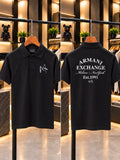 Armani Exchange 100% Imported Cotton Lycra Fabric Front Back Printed Very Premium Polo Neck Tshirt