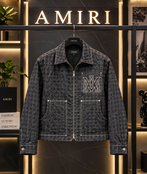 Amiri 100% Imported All Over Printed Leather Fabric Very Premium Designer Jacket