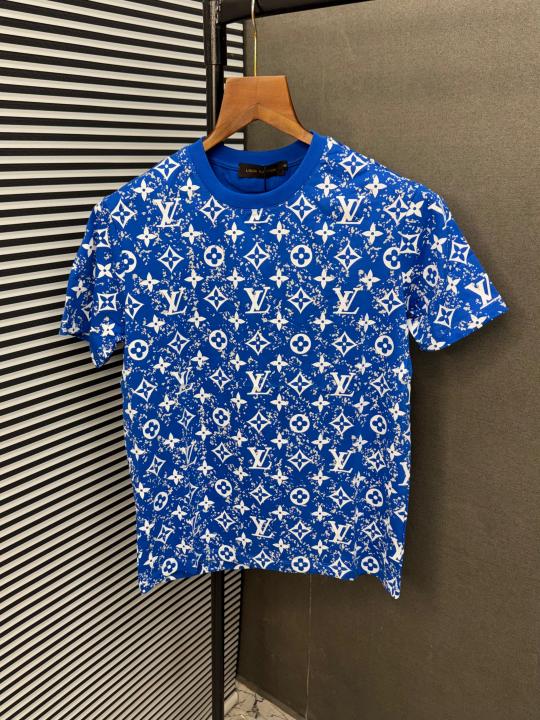 Louis Vuitton Monogram Print T-Shirt (Blue)
