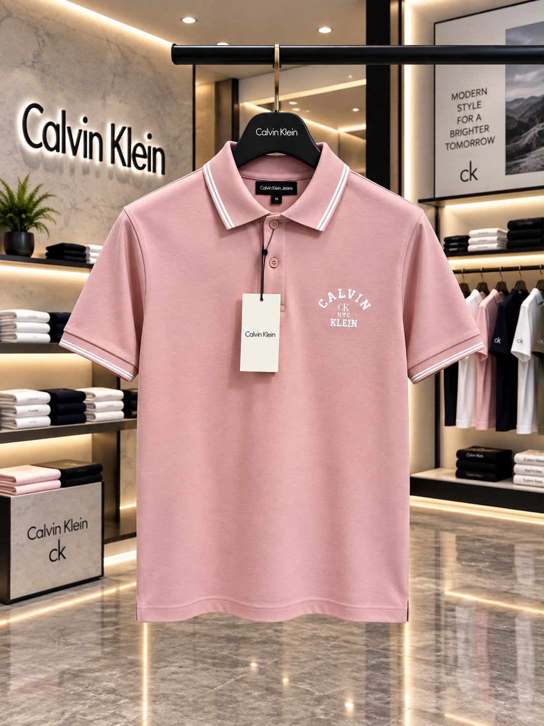 Calvin Klein  100% Imported Cotton Lycra Fabric Very Premium Polo Neck Tshirt