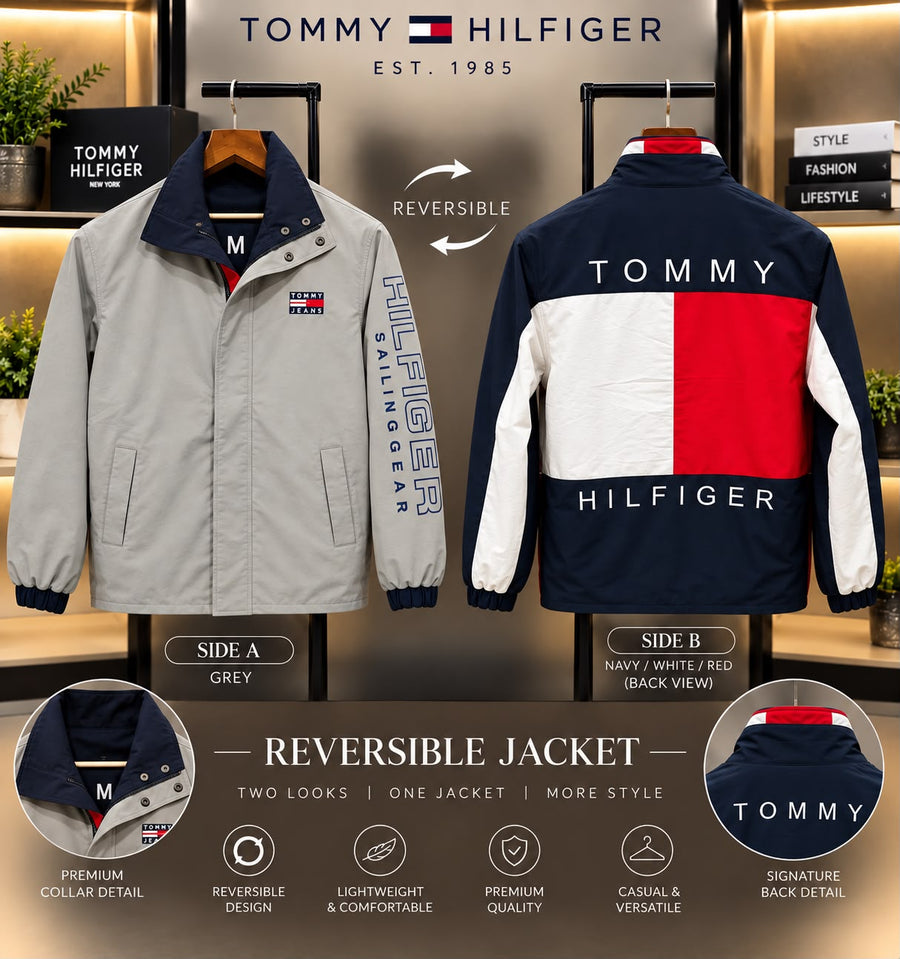 Tommy Hilfiger Imported Fabric Very Premium Windcheater Reversable Jacket