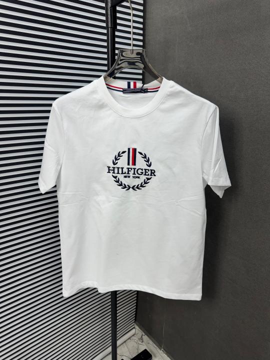 Tommy Hilfiger White Imported Fabric Current Store Article Round Neck Tshirt