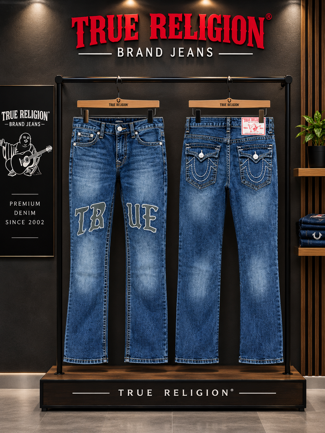 True Religion Blue 100% Imported Latest Store Article Very Premium Bootcut Jeans