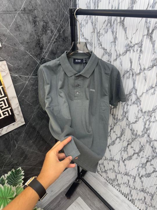 Hugo Boss Imported Soft Knitted Fabric Front Embroidery Logo Polo Neck Tshirt
