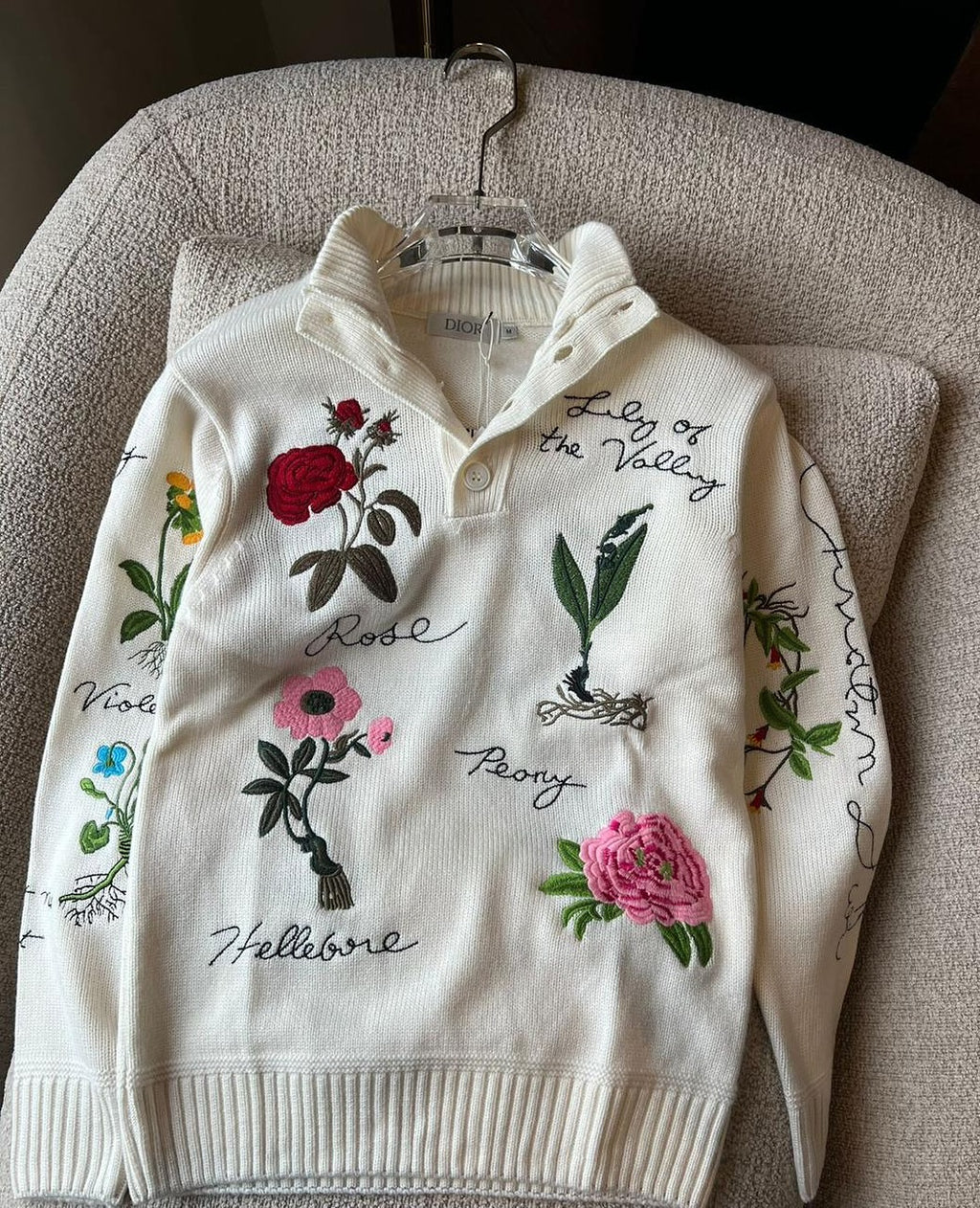 Christian Dior Imported All Over Embroidery Sweatshirt Latest Store Article