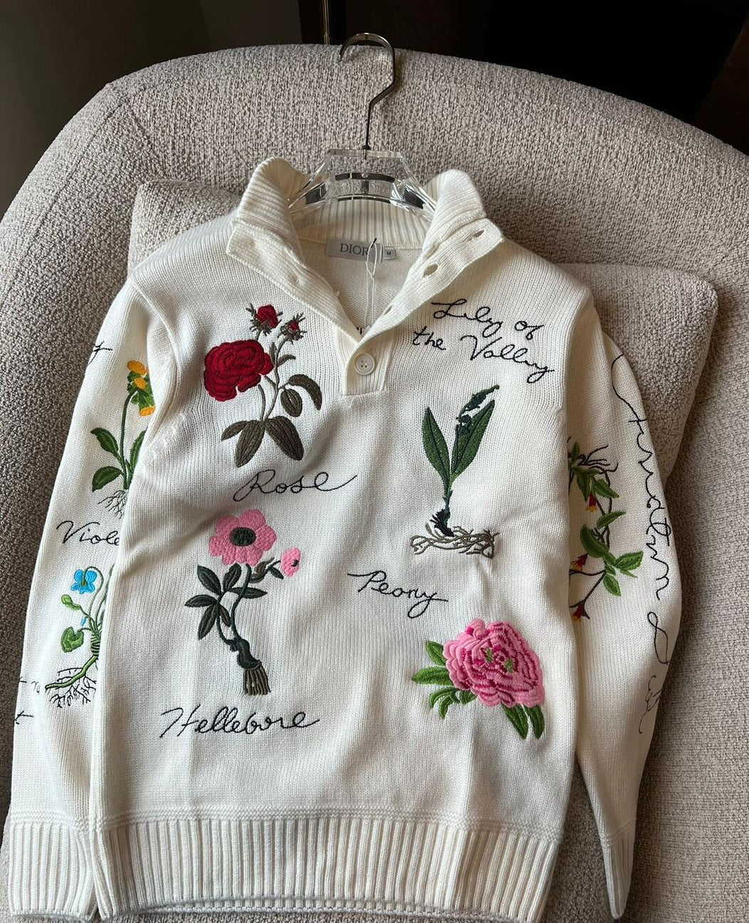Christian Dior Imported All Over Embroidery Sweatshirt Latest Store Article