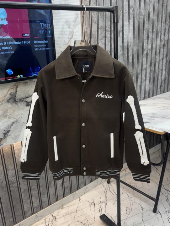 Amiri Imported Side Bone Patch Varsity Jacket