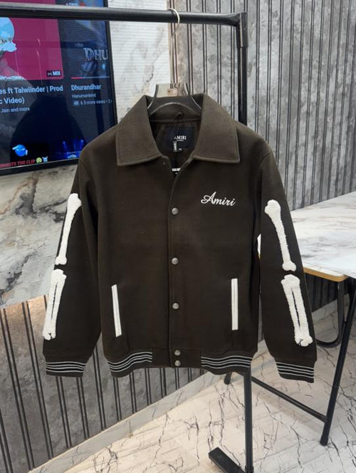 Amiri Imported Side Bone Patch Varsity Jacket