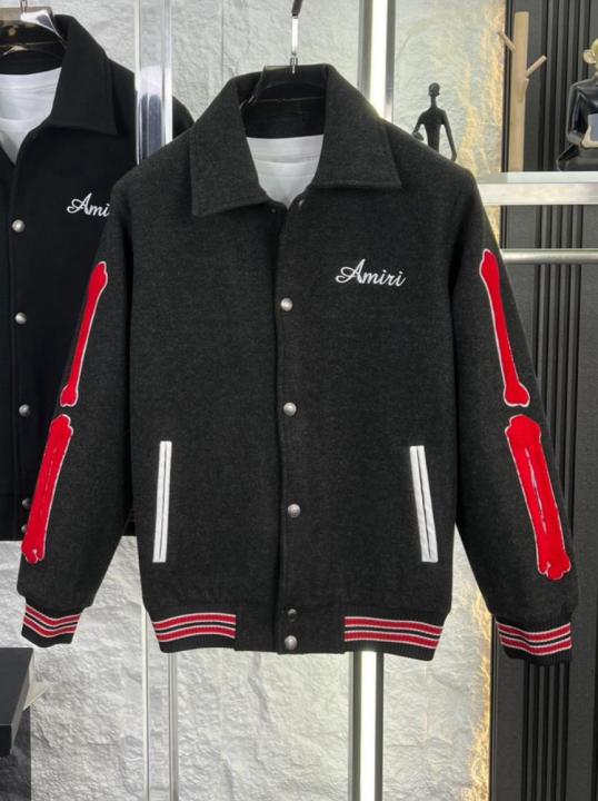 Amiri Imported Side Bone Patch Varsity Jacket