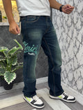 Amiri Imported Fabric Side Leather Patch Heavy Denim Jeans