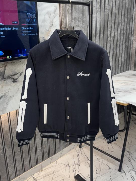 Amiri Imported Side Bone Patch Varsity Jacket