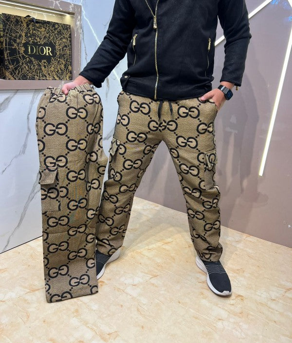 Gucci Imported All Over Monogram Jacquard Fabric Baggy Joggers