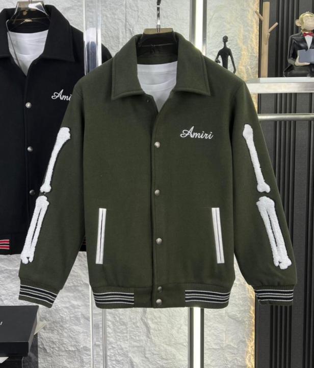 Amiri Imported Side Bone Patch Varsity Jacket