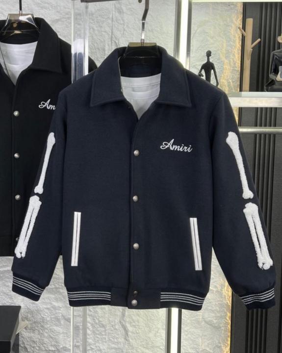 Amiri Imported Side Bone Patch Varsity Jacket